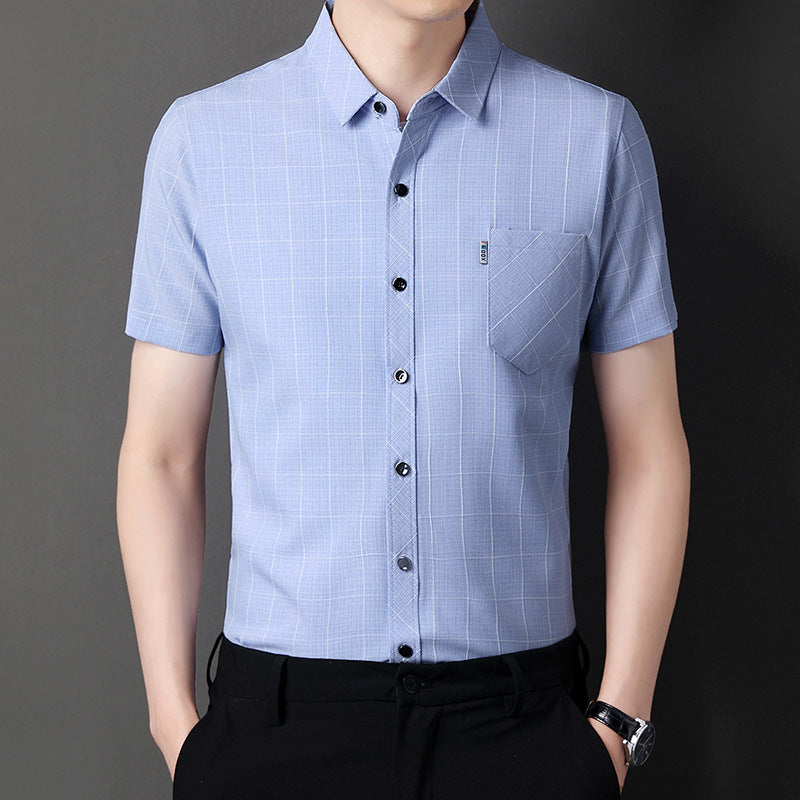 INSTOCK-Men's Cotton-Linen Plaid Shirt – Summer Casual Comfort
