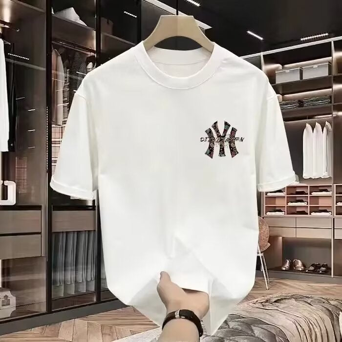 STOCK-Slim Fit Letter Print T-Shirt – Men’s Summer Cotton Top