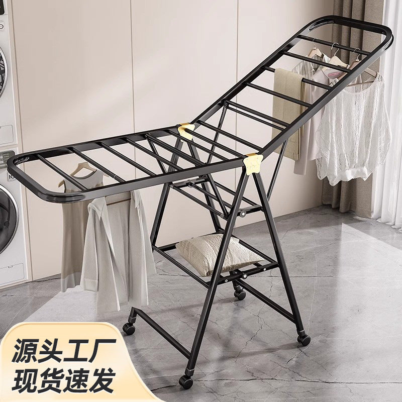 STOCK-Foldable Wing-Shaped Clothes Drying Rack with Wheels