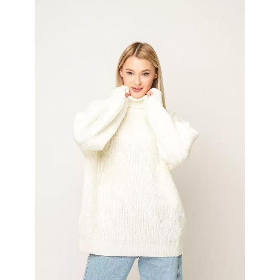 STOCK-Winter Women’s Loose Solid Turtleneck Sweater