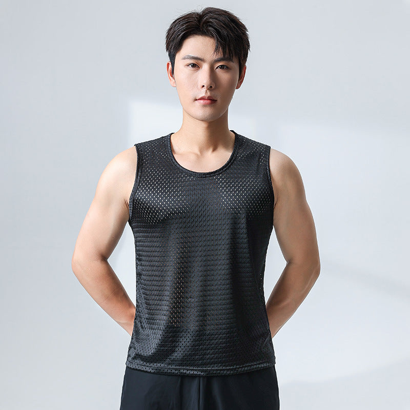 Men’s Ice Silk Mesh Slim Fit Breathable Summer Vest