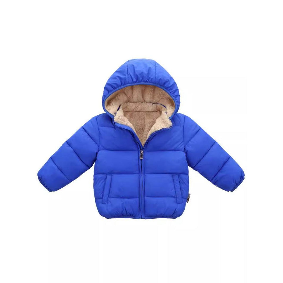 2025 Kids Winter Jacket – Fleece-Lined Cotton Coat