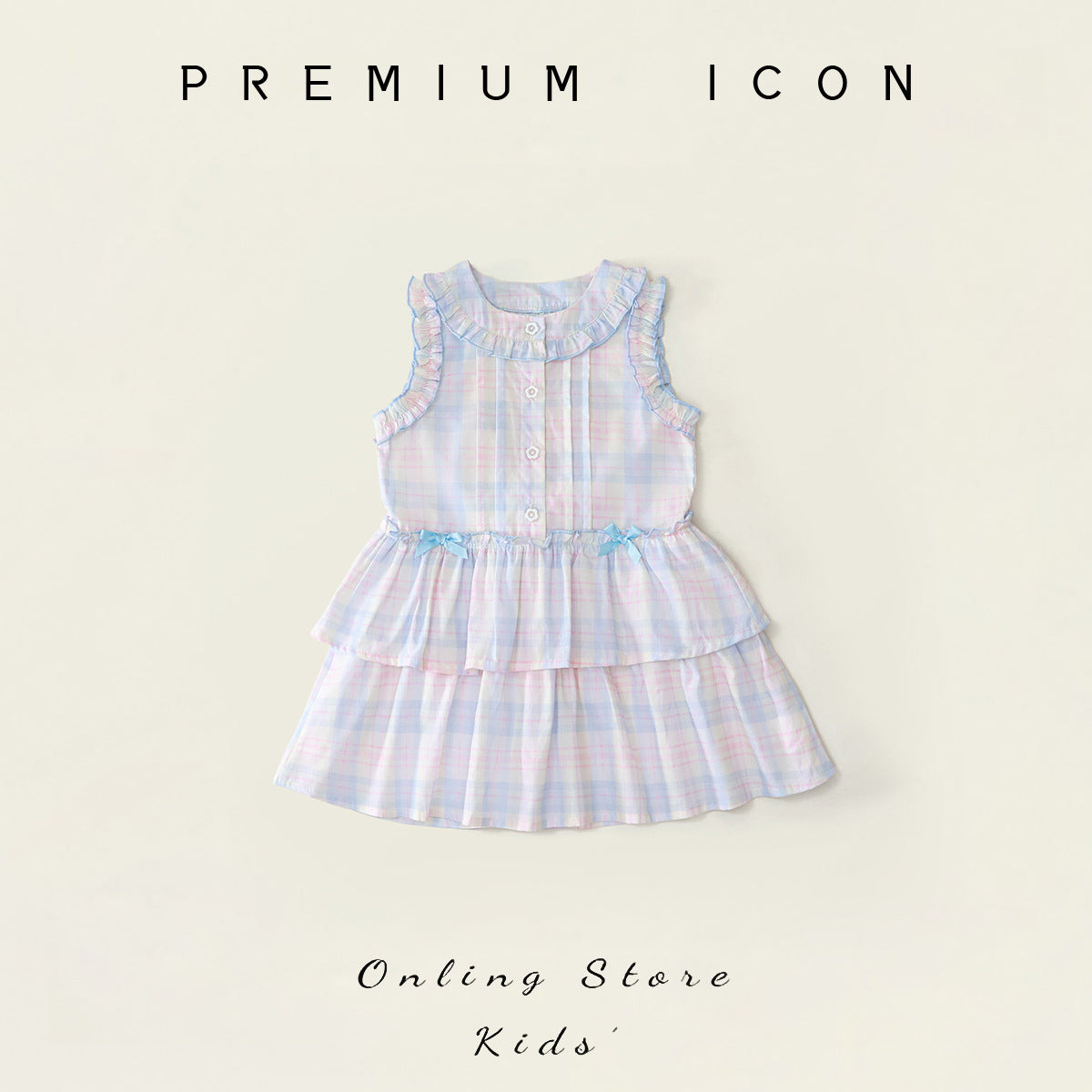 Girls Plaid Bow Tiered Sleeveless Summer Dress – Summer Kids Fashion Nepal | Tudoholic