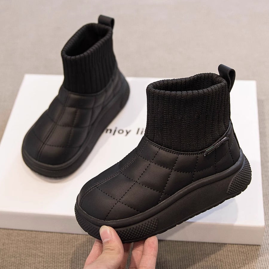 INSTOCK-Kids’ Warm Snow Boots – Fleece-Lined Cotton Shoes ❄️