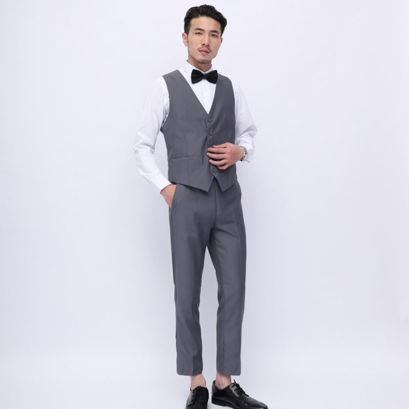 Men’s Groomsmen Three-Piece Vest Suit – Wedding & Formal Wear