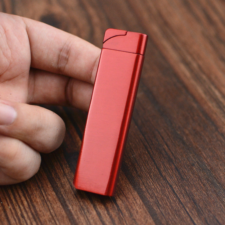Mini Slim Green Flame Lighter – Windproof Metal Gas Gift for