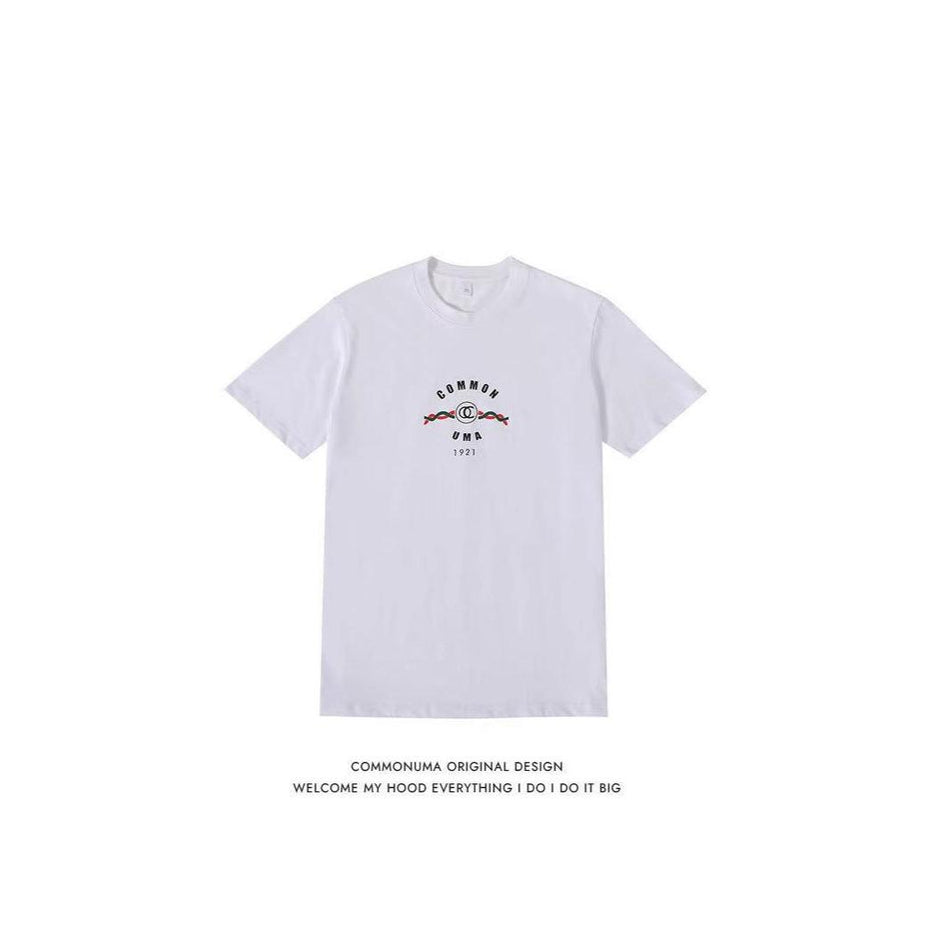 Men’s Round Neck Cotton T-Shirt – Loose & Trendy White Tee