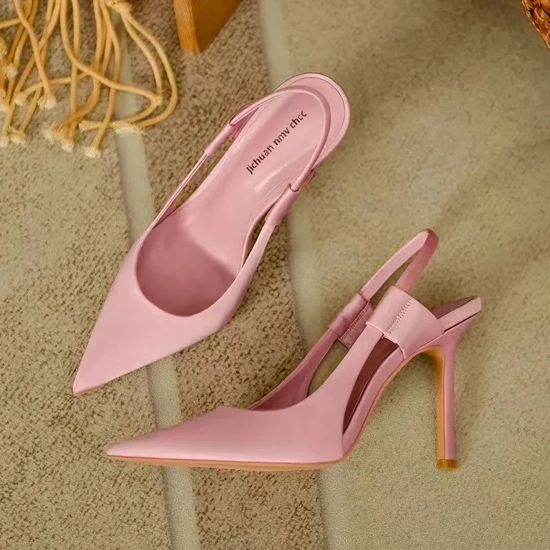 Pink Pointed Stiletto Heels – French Elegant Sandals