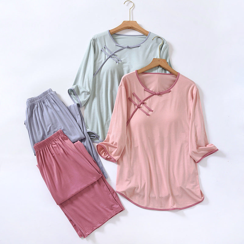 Light Luxury Modal Chinese-Style Pajama Set