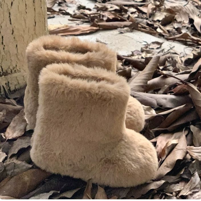 Korean Cute Kids’ Fleece-Lined Snow Boots 2024