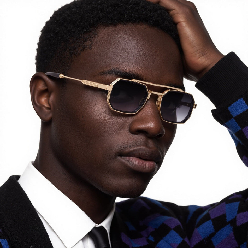 2025 Small Frame Retro Sunglasses – Men’s Double Beam