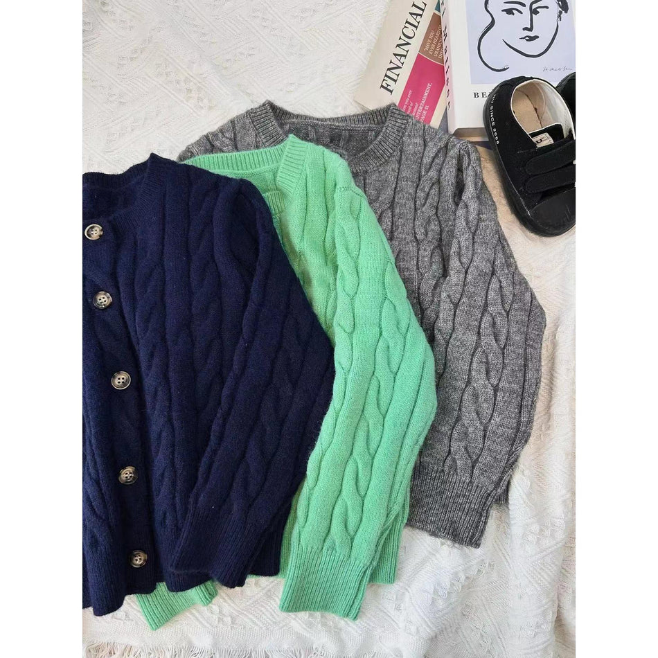 Kids’ Wool Cardigan Sweater – Autumn & Winter Knitwear