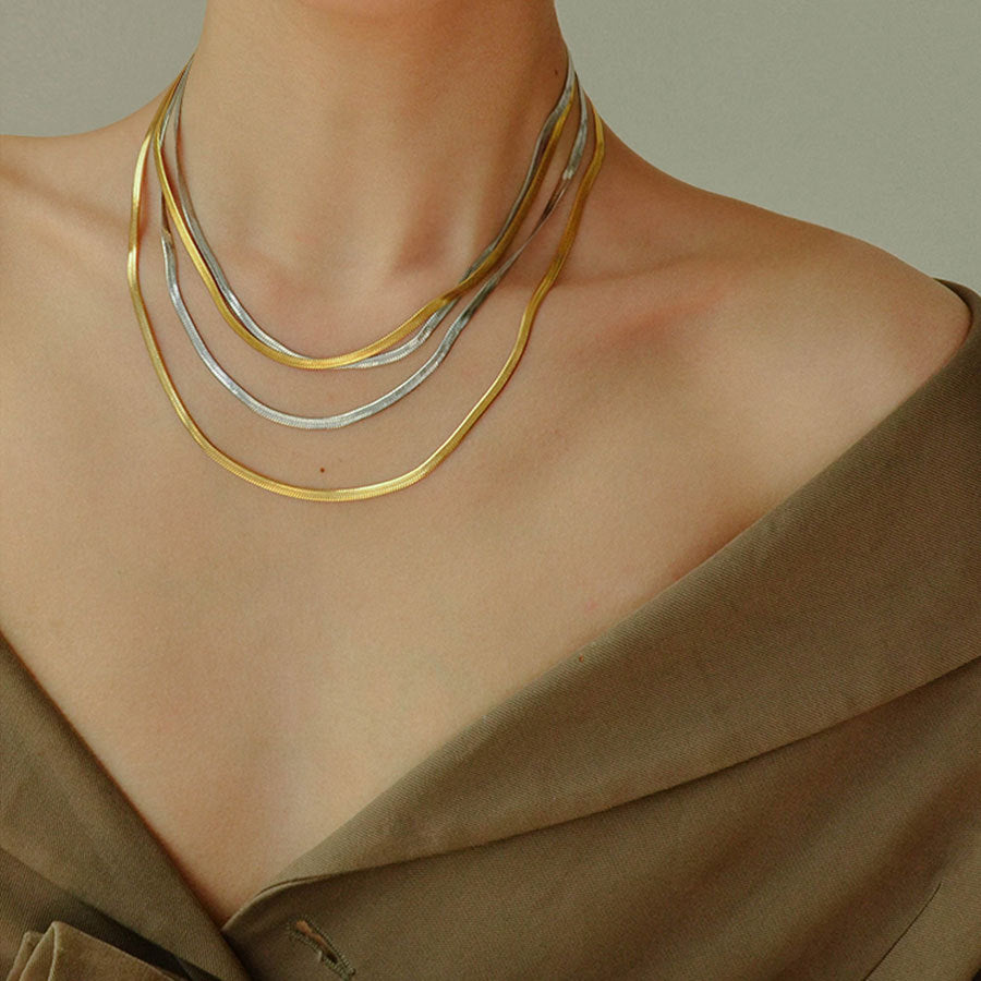 Double Layer Snake Bone Necklace – Luxury Women’s Chain
