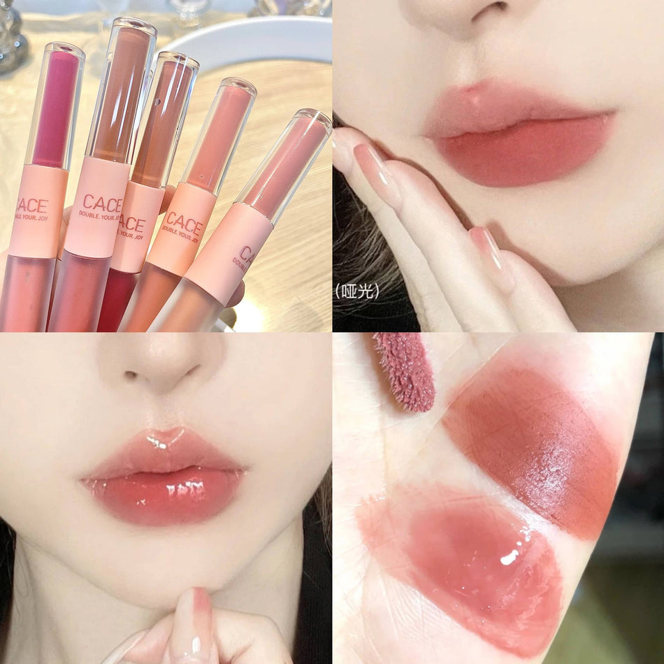 CACE Double-Ended Lip Glaze – Matte & Mirror Shine