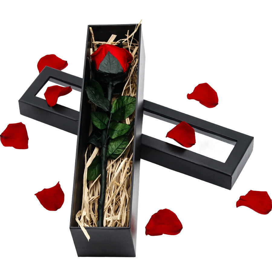 Single Rose Immortal Flower Gift Box Real Flower Valentine