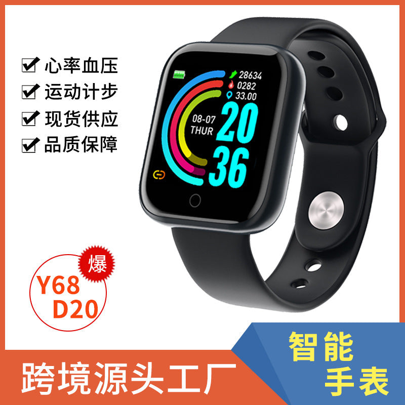 Y68 D20 Smart Bracelet Heart Rate Sleep Monitor