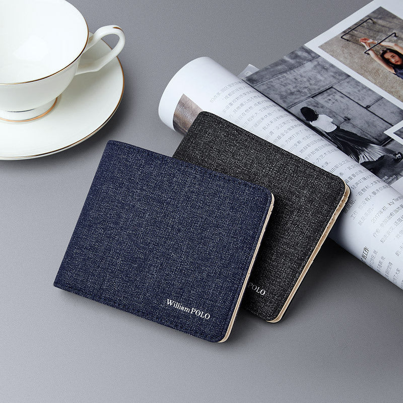 Kings Paul Men’s Short Canvas Wallet – Korean Style