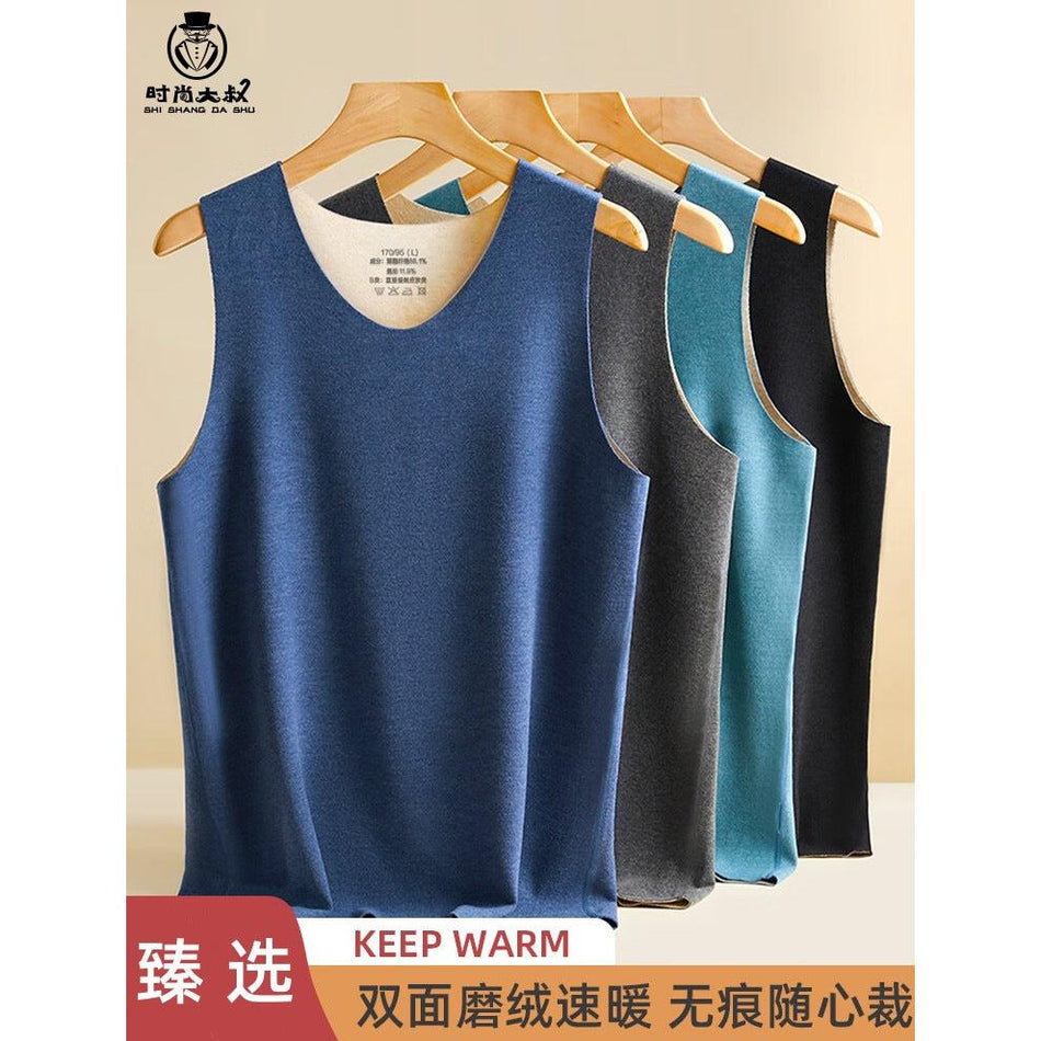 Men’s Thermal Vest Double-Sided Velvet Fleece-Lined Sleeveless