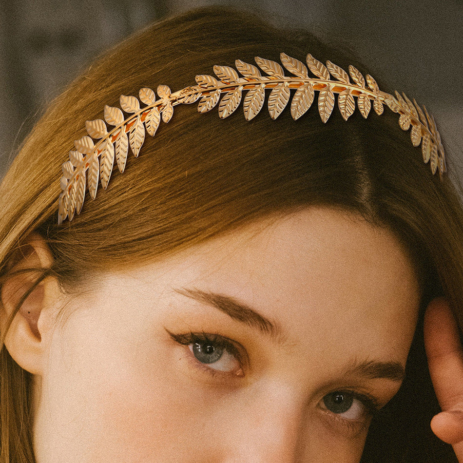 Retro Baroque Golden Leaf Hair Band