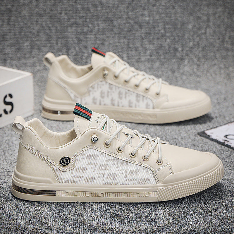 2025 Men’s Summer White Sneakers – Korean Mesh Board Shoes