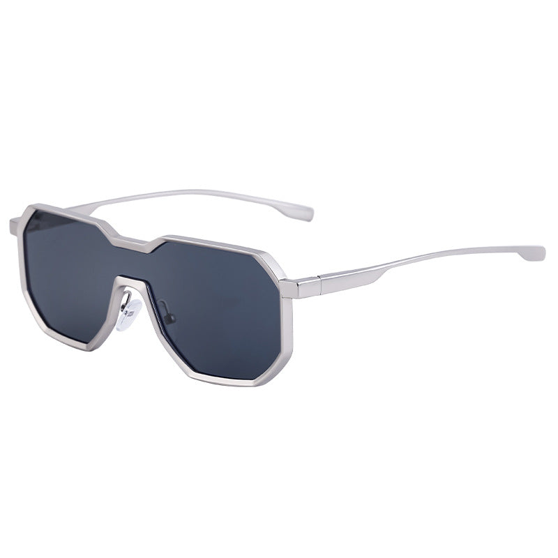 Men’s Punk Large Frame Polygonal Sunglasses