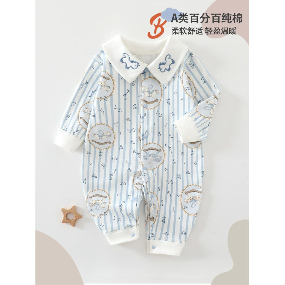 Baby Long-Sleeved Jumpsuit Newborn Autumn Home Pajamas Outfit