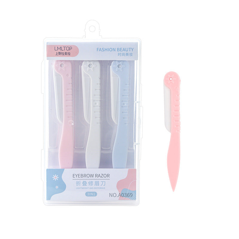 3-Pack Foldable Eyebrow Razor | Safety Blade