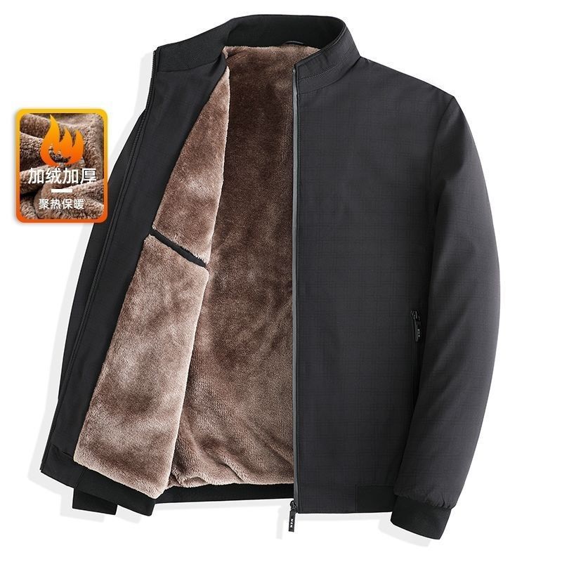 INSTOCK-Fleece-Lined Middle-Aged Mens Winter Jacket 2025