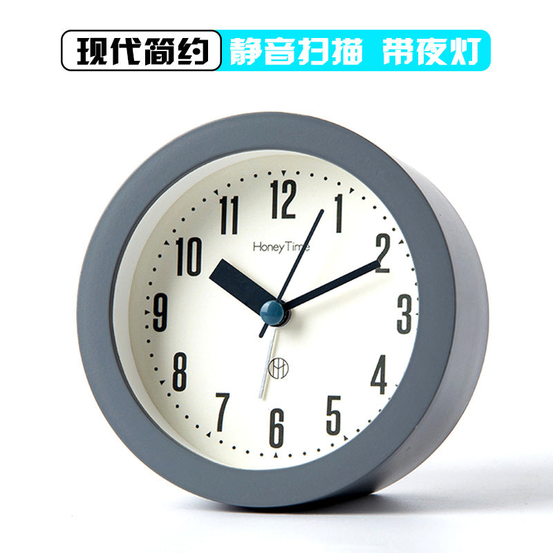 Scandinavian Round Digital Alarm Clock with Night Light