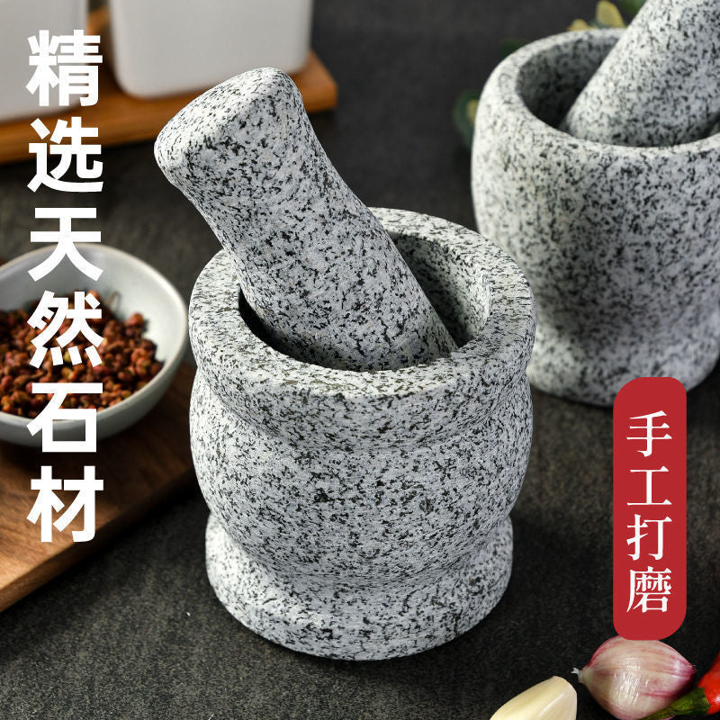 Natural Stone Garlic Mortar – Manual Pepper Grinder