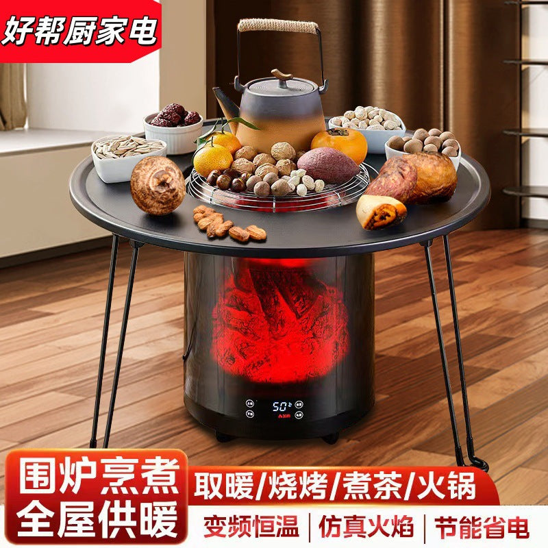 3D Flame Tea Brewing Heater with Remote Control