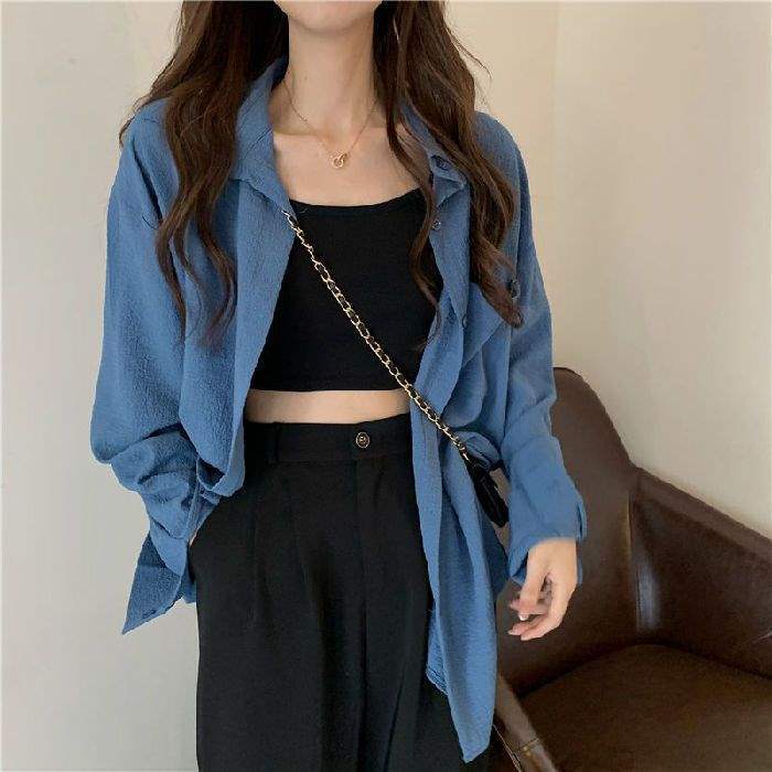 Summer Women’s Loose-Fit Solid Color Shirt