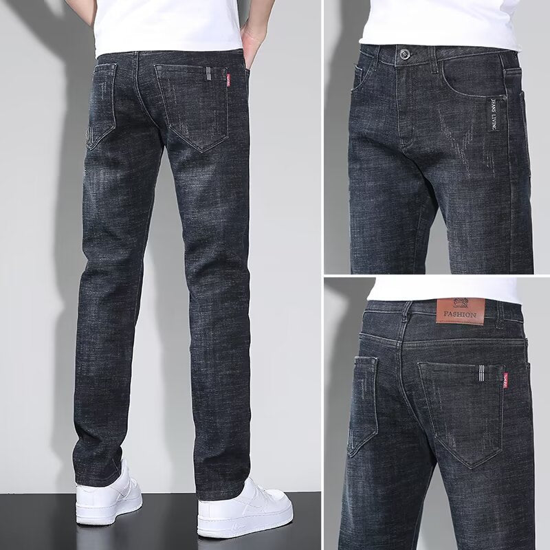 STOCK-Slim Straight Jeans – Stretch Casual Fit for Men