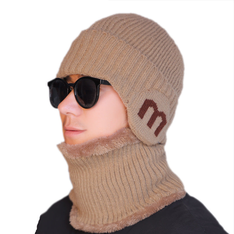 Men’s Winter Wool Neck Gaiter Hat with Earmuffs