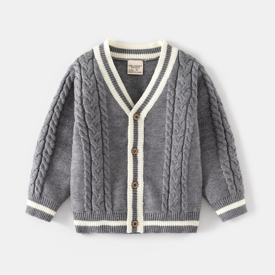 Boys Children Knitted Cardigans Korean Style Winter Wear Kid