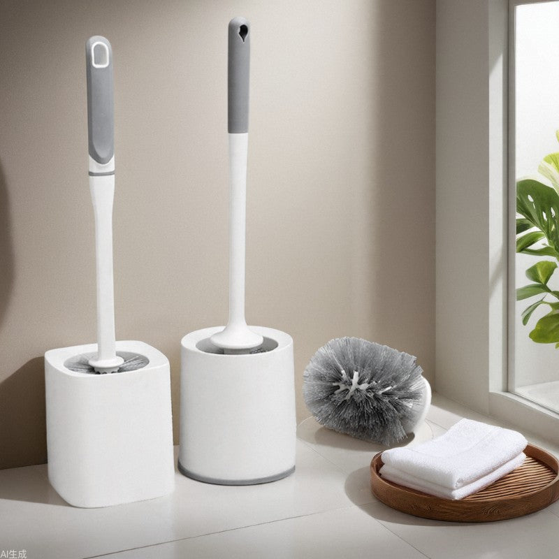 Long-Handle Wall-Mounted Toilet Brush with Base