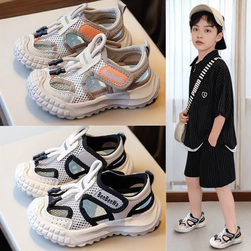 Boys Breathable Mesh Hollow Soft Sole Summer Sandals