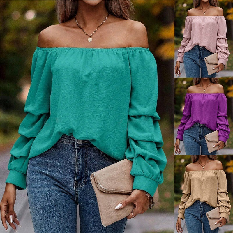 Off-Shoulder Tubercle Sleeve Top