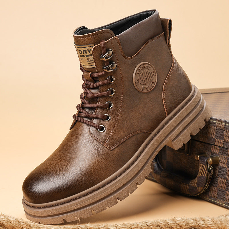 Men’s Fleece-Lined Martin Boots Thick Warm Autumn Winter Work