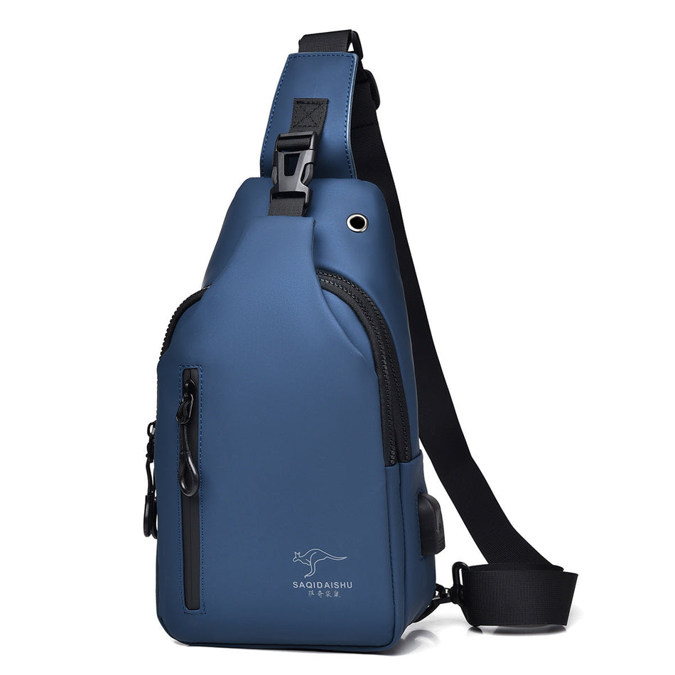 Satchi Kangaroo Men's USB Oxford Cloth Waterproof Chest Bag