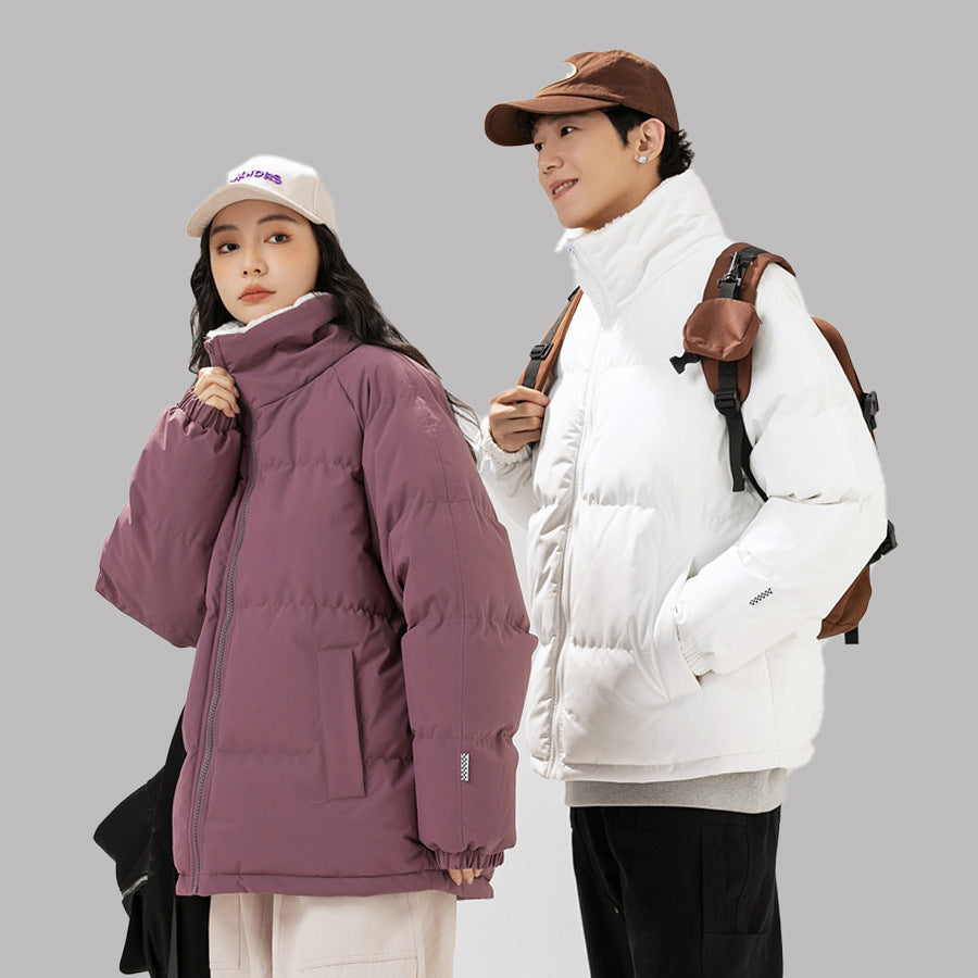 INSTOCK-Men’s Stand Collar Puffer Jacket – Lamb Velvet Inner