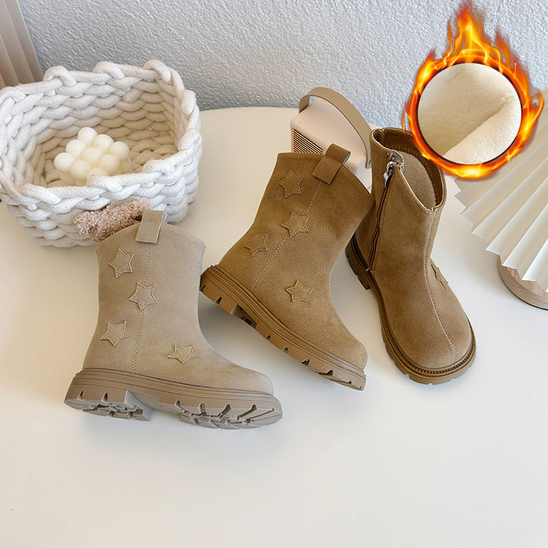 Girls’ Korean Style Star Martin Boots 2024
