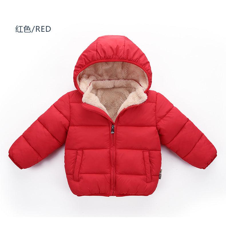2025 Kids Winter Jacket – Fleece-Lined Cotton Coat