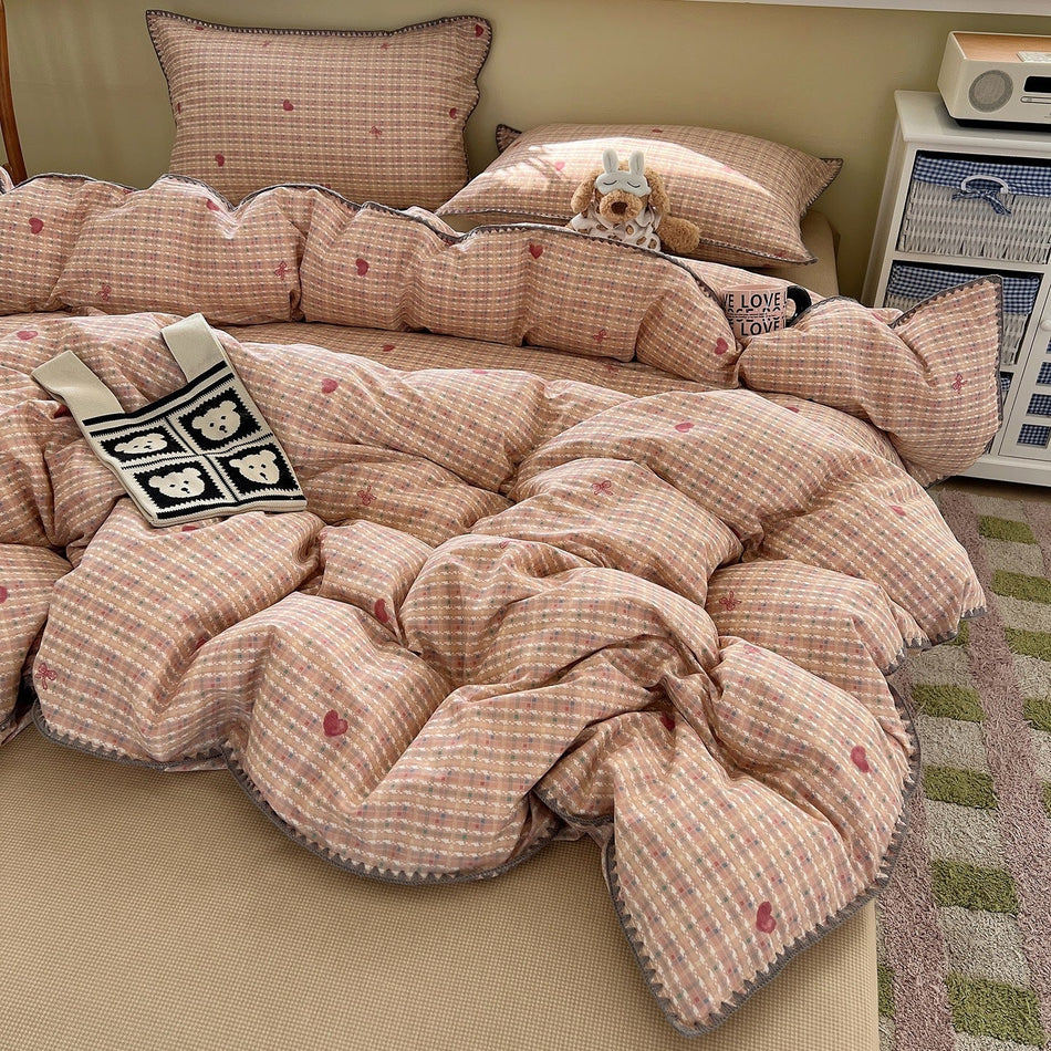 Light Luxury Cotton Bedding 3/4-Piece Set 🛏️✨