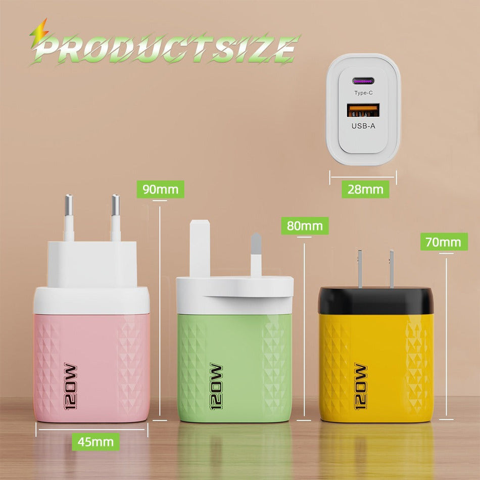 120W PPS Super Fast Dual-Port Charger (U+C)