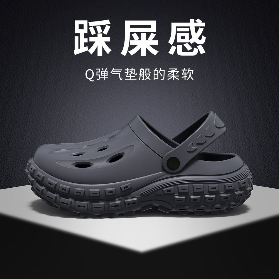 Jialiya 2026 Men’s Non-Slip Summer Outdoor Croc Beach Slippers