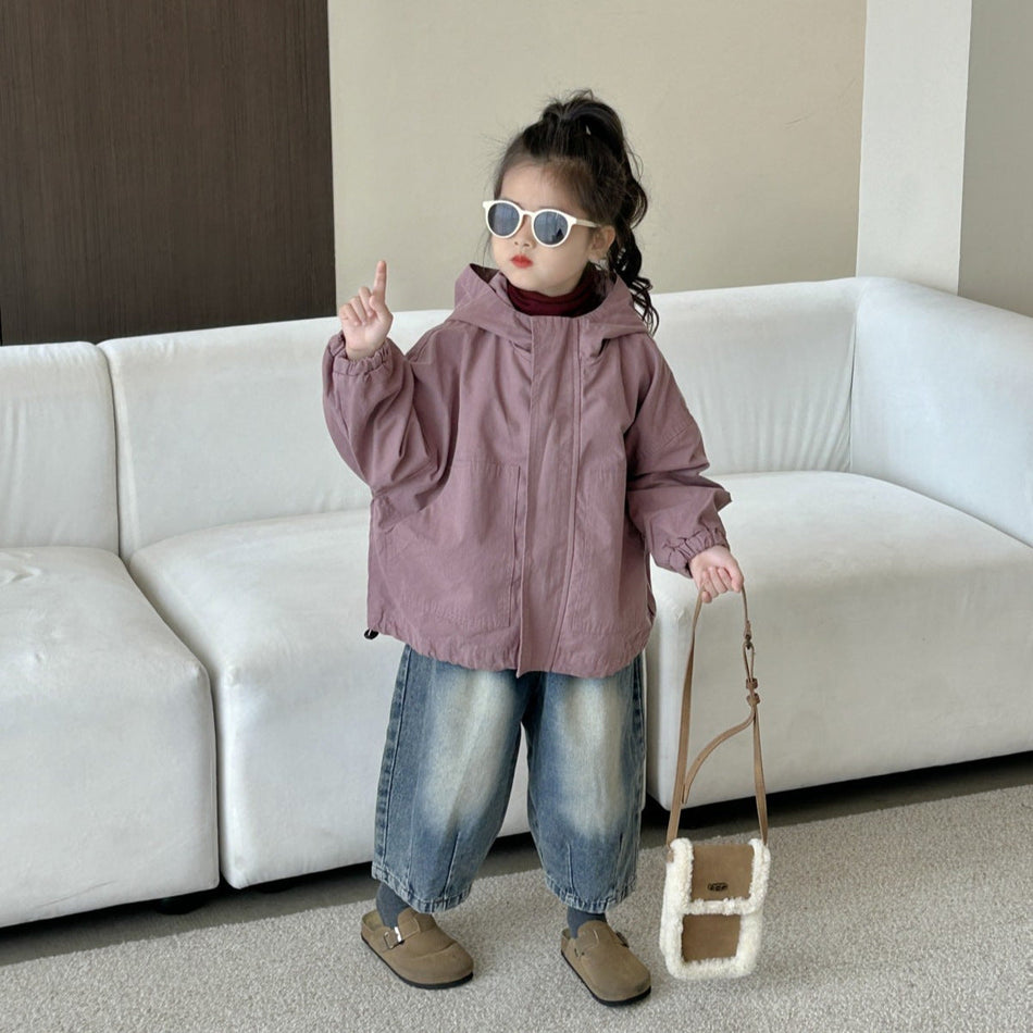 Kids’ Hooded Jacket 2024 – Korean Style Autumn Wear