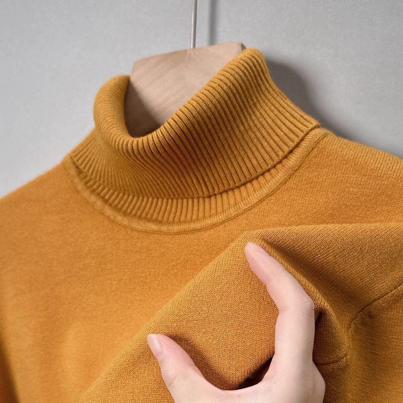 Men’s Solid Color Lapel Sweater – Warm Winter Pullover