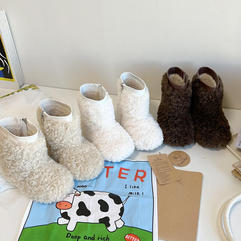STOCK-Korean Kids Winter Warm Fleece-Lined Boots