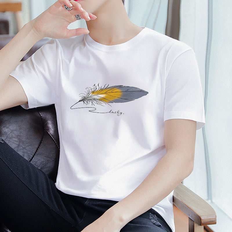 INSTOCK-Men's Summer Printed T-Shirt  Trendy, Loose Fit & Plus